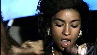 Schoolgirl brunette doggystyle and blowjob