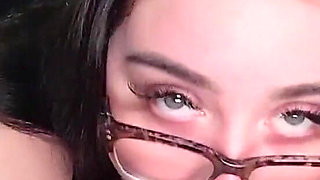 Sahara Dee in Glasses Gagging and Deepthroating