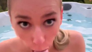 Wildhalli Sucks And Rides a BWC In The Jacuzzi