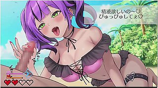 [02 Hentai Game Isekai Beach.2d Animation Of A Handjob On An Outdoor Beach