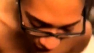 Big cock EXGF interracial busty geek coed blowjob