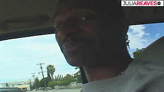 Sexy girl moans as a monster black cock thrusts her tight pussy