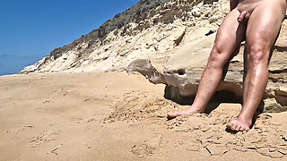 On a Nudist Beach with a Stepsister Who Is Masturbating Her Pussy Naked