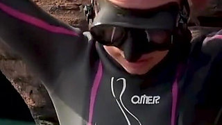 Diving in My Shiny Two-piece Wetsuit