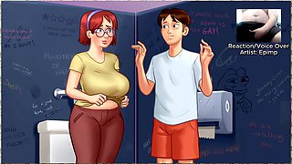 Playing video games, video game, hentai blowjob