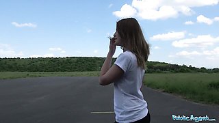 Small tits scene with harmonious Kizzy Sixx from Public Agent