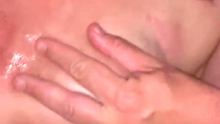 Handjob outside on the balcony for all to see!