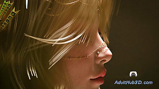 Elf Babe Gets Fucked Deep in Cave, Pussy Soaked With Cum