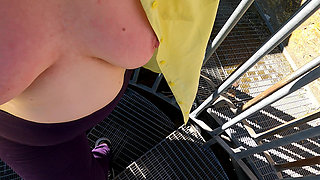 Spanking Her Naked Tits in Medieval Castle