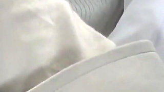 Crowded Bus Rush. Black Stockings Lady Feels Close Press, Curves Draw Eyes as She Guides It Closer - Part 2