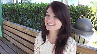 Brunette Kaisey & dark-skinned Juan in a wild ride: Blowjobs galore, doggy and missionary action