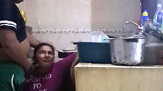 Employee Fucking and Sucking When She Washes Dirty Dishes