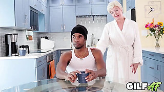 Granny Seka Black Gives Blowjob and Titty Fuck to BBC in Doggy Style