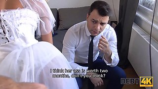 DEBT4k. Groom has to watch brides sex with insistent debt collector