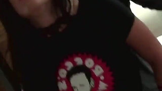 Stunning brunette babe gets anally fucked by a monster prick