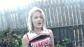 Southern Blonde Girls Blowjob in Miami Backyard - Asian and White Teens with BBC