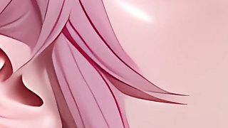 Anime Hentai Uncensored, Pink-haired Chick Sucks Your Cock by a Glory Hole, Fuck Her and Cum on Her!