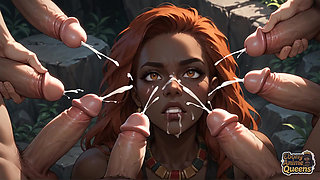 Red-hot, Ebony XXX Porn Featuring the Dark-hued Queen's Waterfall Oral Seduction.