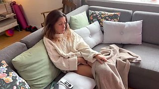 Hot Italian MILF Angelina Love Begs for Passionate Sofa Sex with Willie Ropes