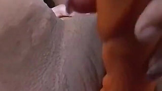 Horny Mature Brunette Stretches Pussy with Thick Dildo