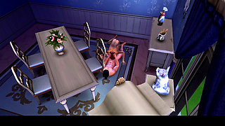 She Licks the Dick Before Hiding It in Her Cheek