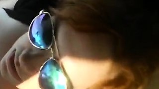 Big Tits Amateur Masturbates with Toy in Car