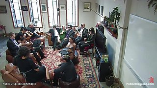 Babe gang make love got laid at public party