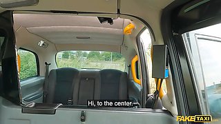 Faux taxi red haired with big natural jugs and a stellar big Ass Fucked in a taxi