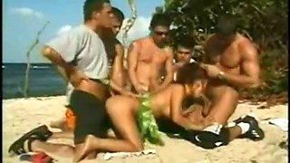 Outdoor gangbang: Blowjob, Doggy  Babe Porn