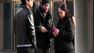 Amateur adorable blonde and brunette girls doing blowjob