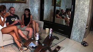 Thai teen calls over a GF to surprise BF