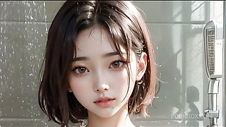 3d animated ai-generated models naked stepsister in the shower with pussy masturbation asmr sound 3d ai generated girl