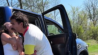 -OF-CherryLace- Hard- Rough Car Sex with The Flesh Mechanic