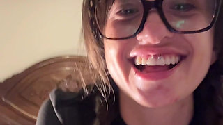 Nerdy Girl Showing Her Feet And Being Silly