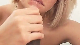 Blue Eyed Blonde Bambi Barton Tastes Black Cock for the First Time