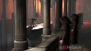 A gorgeous girl gets pounded hard by a demon zepar on the altar of sacrifice