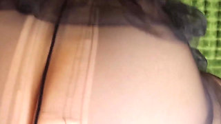 Teen with Spread Her Legs in Pantyhose