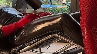 Teasing, CBT, Breath Play and BJ in Latex and Fishnets