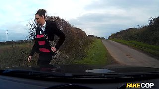 Promiscuous usa cougar in black fishnets nailed by a british policeman - faux cop