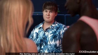 Curvy Wife Mia Cheating her Hubby with 2 Massive BBC 3D