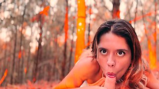 Amateur babe Scarlett sucks Stepahn's cock