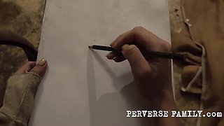 Pervy stepfamily has sex before the breakfast