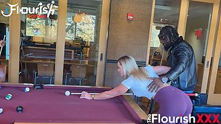 Sweet Vickie in Interracial Threesome Pool with Derrick Malone