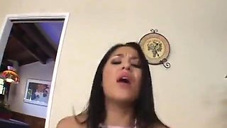 Jaw-dropping Latina Deep throats Lollipop, Takes Stiffy and Spunk