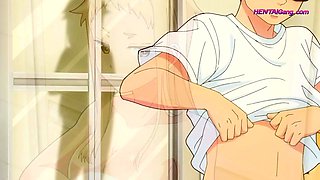 Naked anime beauty mounts BF in bath for deep messy grind