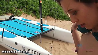 Demi Lopez in Demi pees and sucks your cock on the beach - ATKGirlfriends