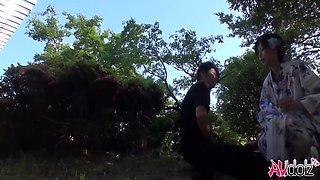 Japanese Woman In Kimono Sucks Cock Outdoors,uncensored With Kento Hisaki And Saki Aoyama