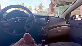 risky handjob on the street for cutie on the street and I asked for directions!