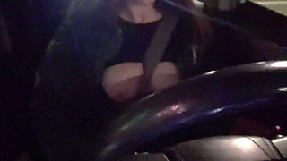 Italian Hot MILF Artemisia Love Hot Solo Car Ride Big Boobs Flashing and Teasing