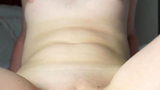 A Hot Brunette Fingers Her Wet, Tight Holes with Her Little Fingers and Brings Herself to Orgasm in a Close-up.